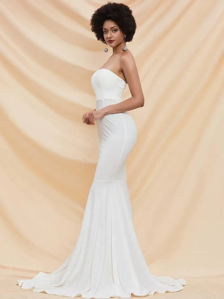 Fishtail Hem Tube Red Prom Dress FT2000