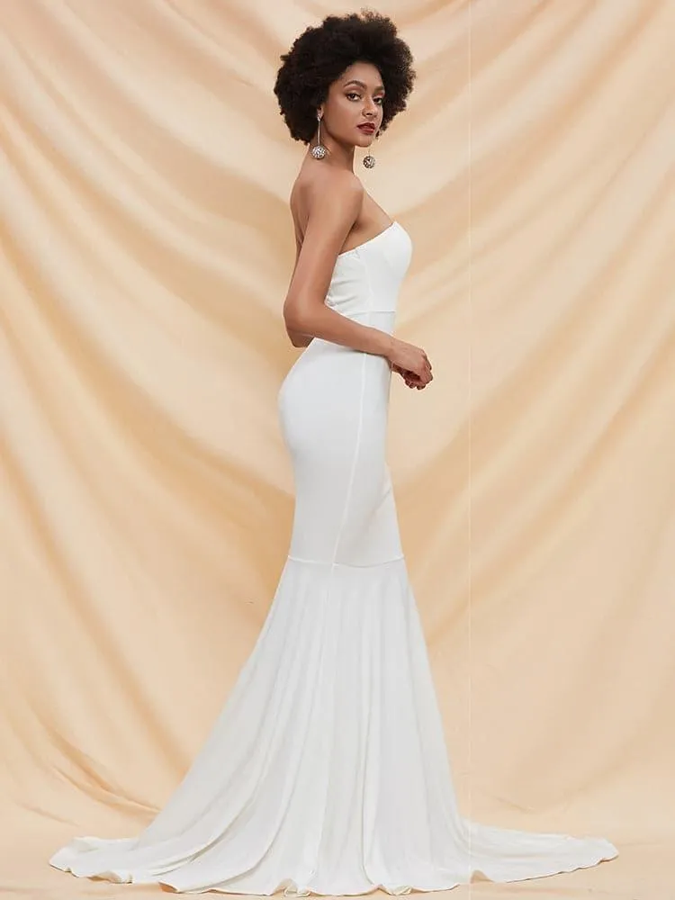 Fishtail Hem Tube Red Prom Dress FT2000