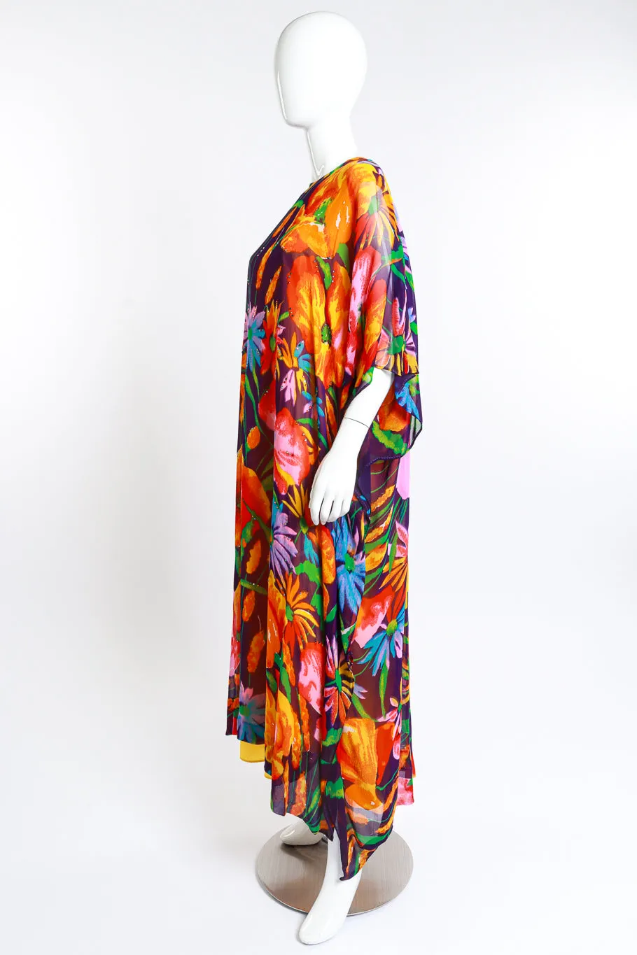 Floral Chiffon Rhinestone Caftan