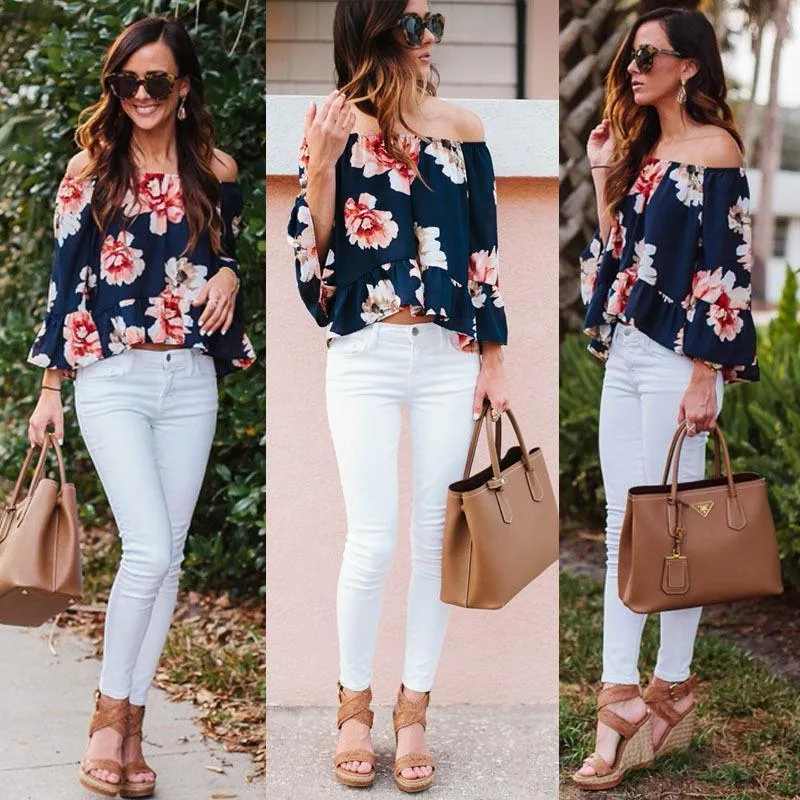 Floral Printed Off-Shoulder
