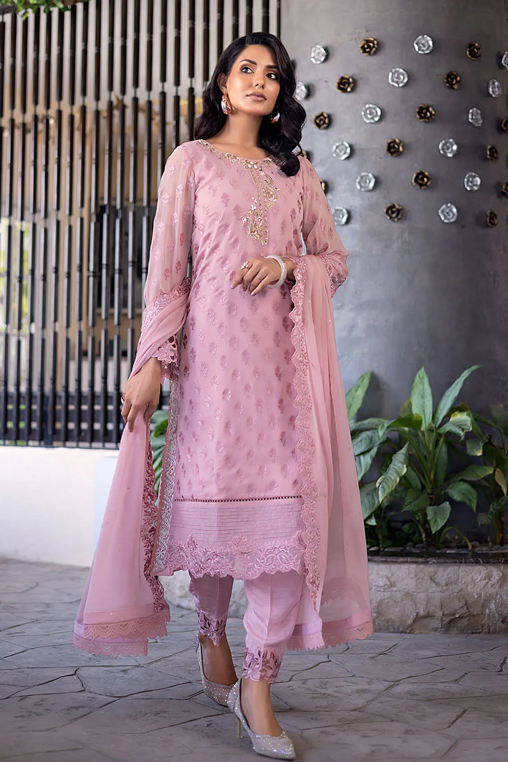 Florid Charm |  Azure Ensembles Chiffon 3PCS 2023