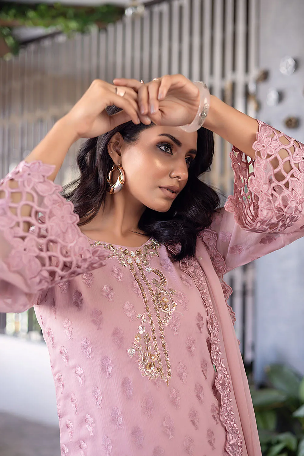 Florid Charm |  Azure Ensembles Chiffon 3PCS 2023