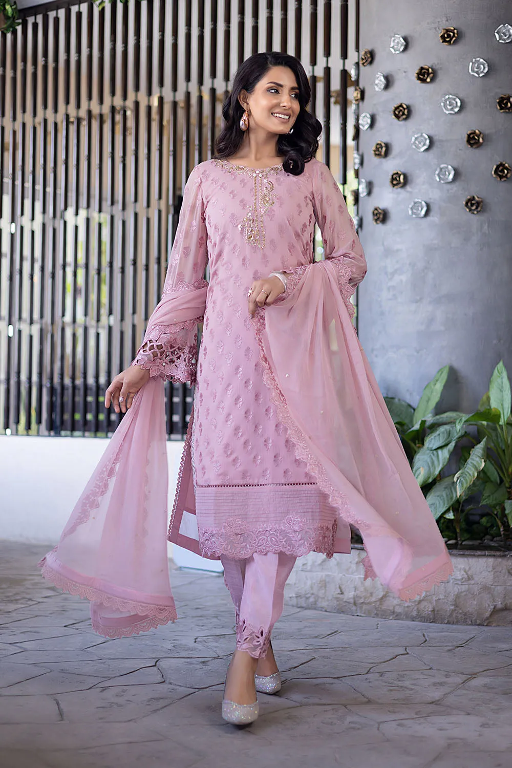Florid Charm |  Azure Ensembles Chiffon 3PCS 2023