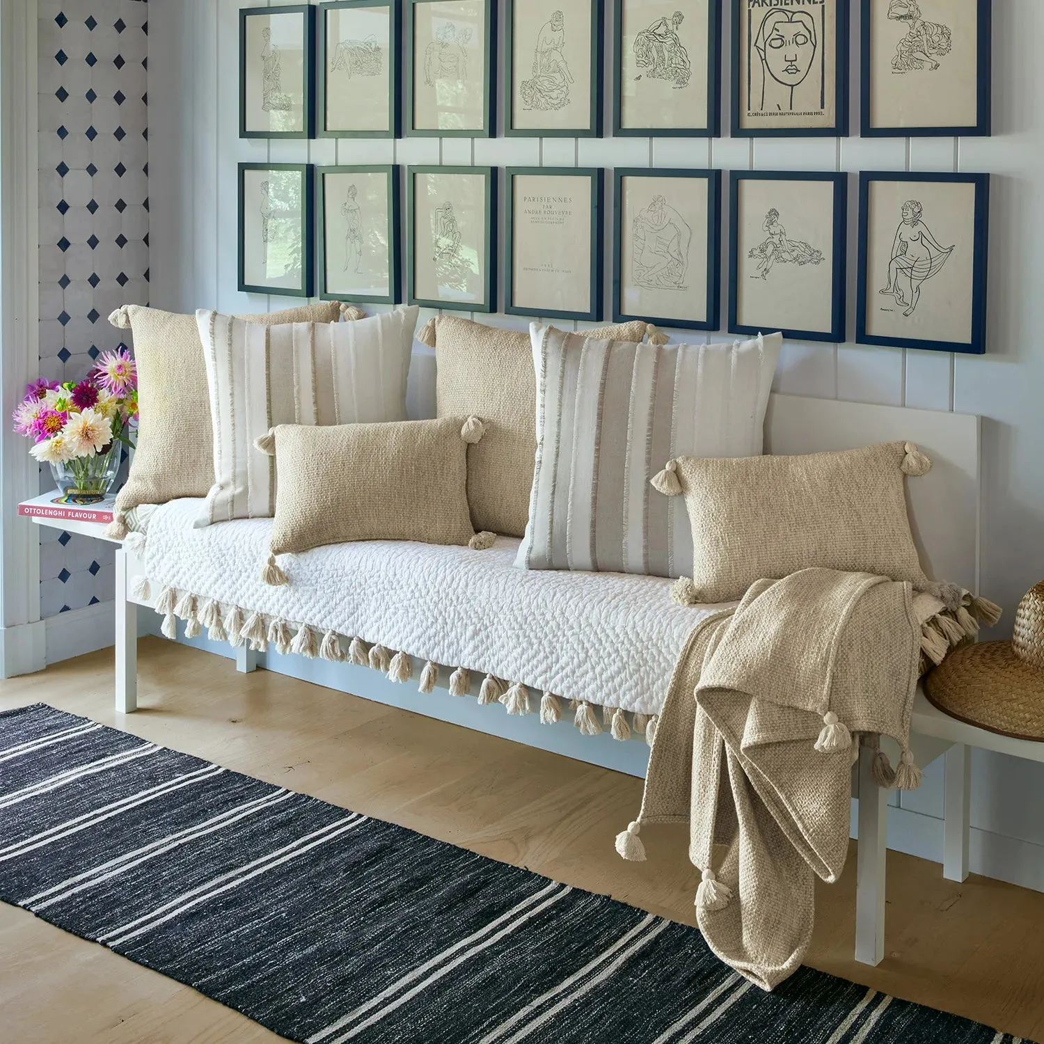 Fringed Natural Decorative Pillow
