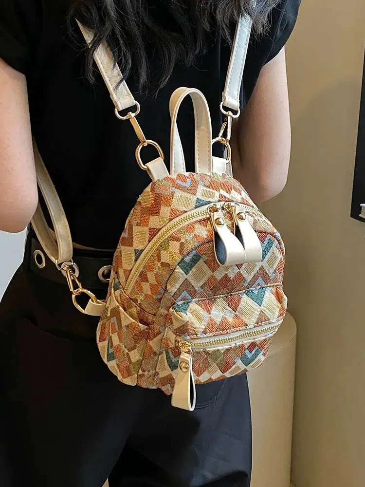 Geometric Pattern Mini Backpack