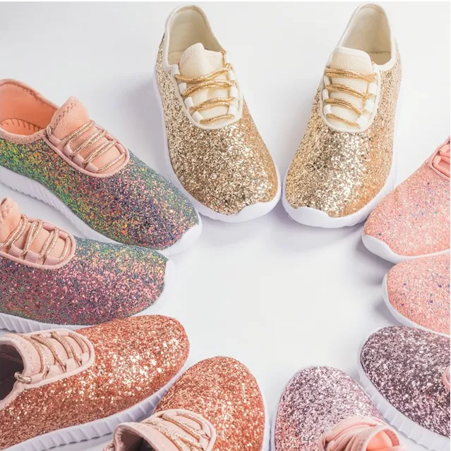 Glitter Sneakers | Rose Gold