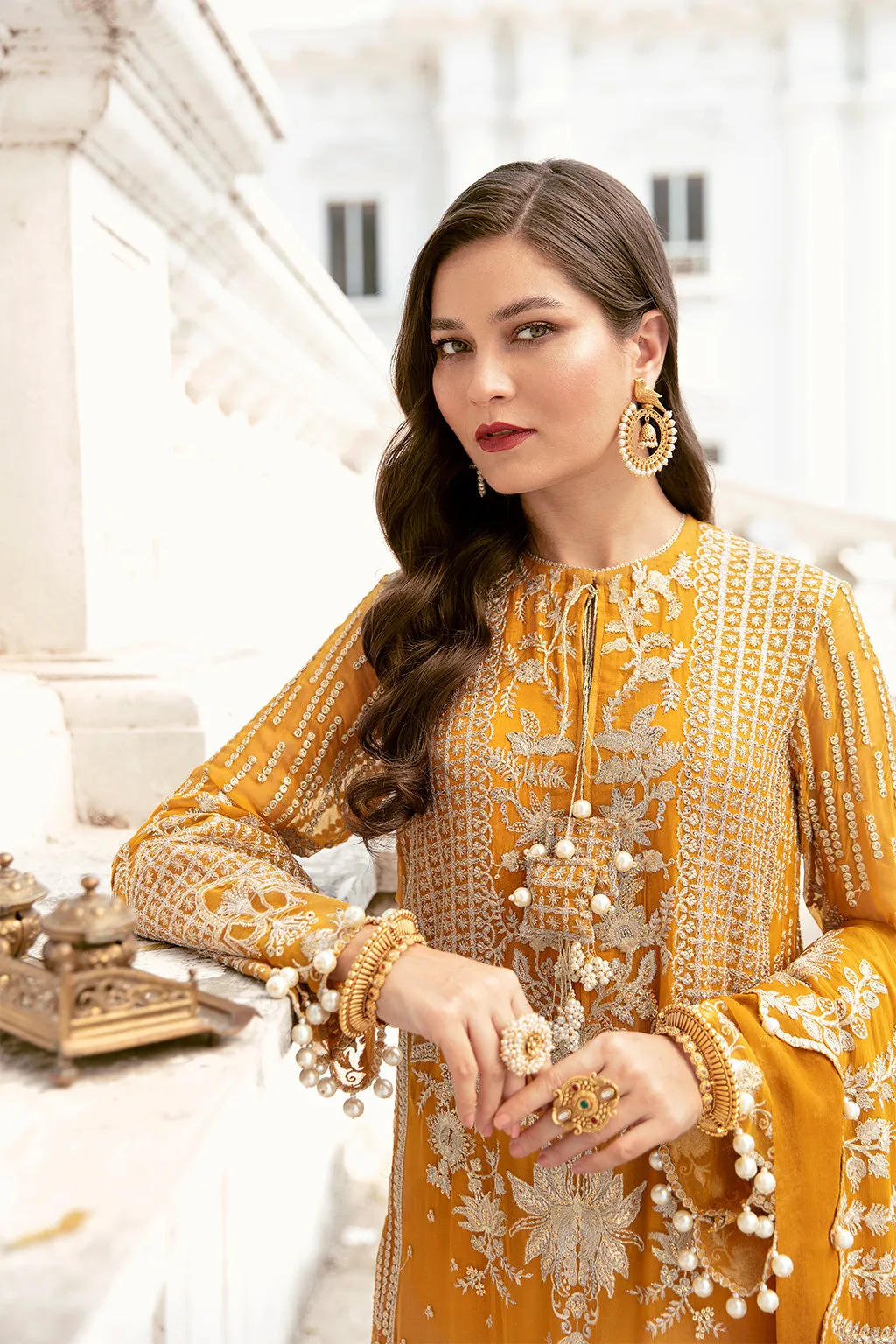 Golden Hour | Afrozeh LA Fuchsia'22 Collection | Unstitched Chiffon Suits