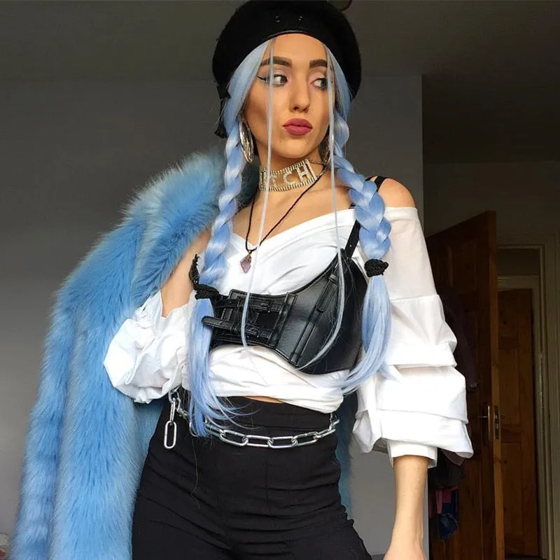 Graduation Gifts Gothic PU Leather Corset Women Lace Up Crop Top Punk Style Corselet Wear Out Bustiers Cummerbunds Tops Streetwear mujer