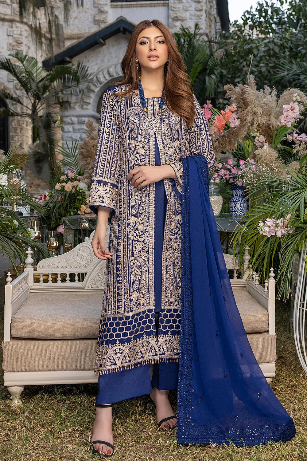 Granite | Azure Luxe Embroidered 3pcs Collections 2023