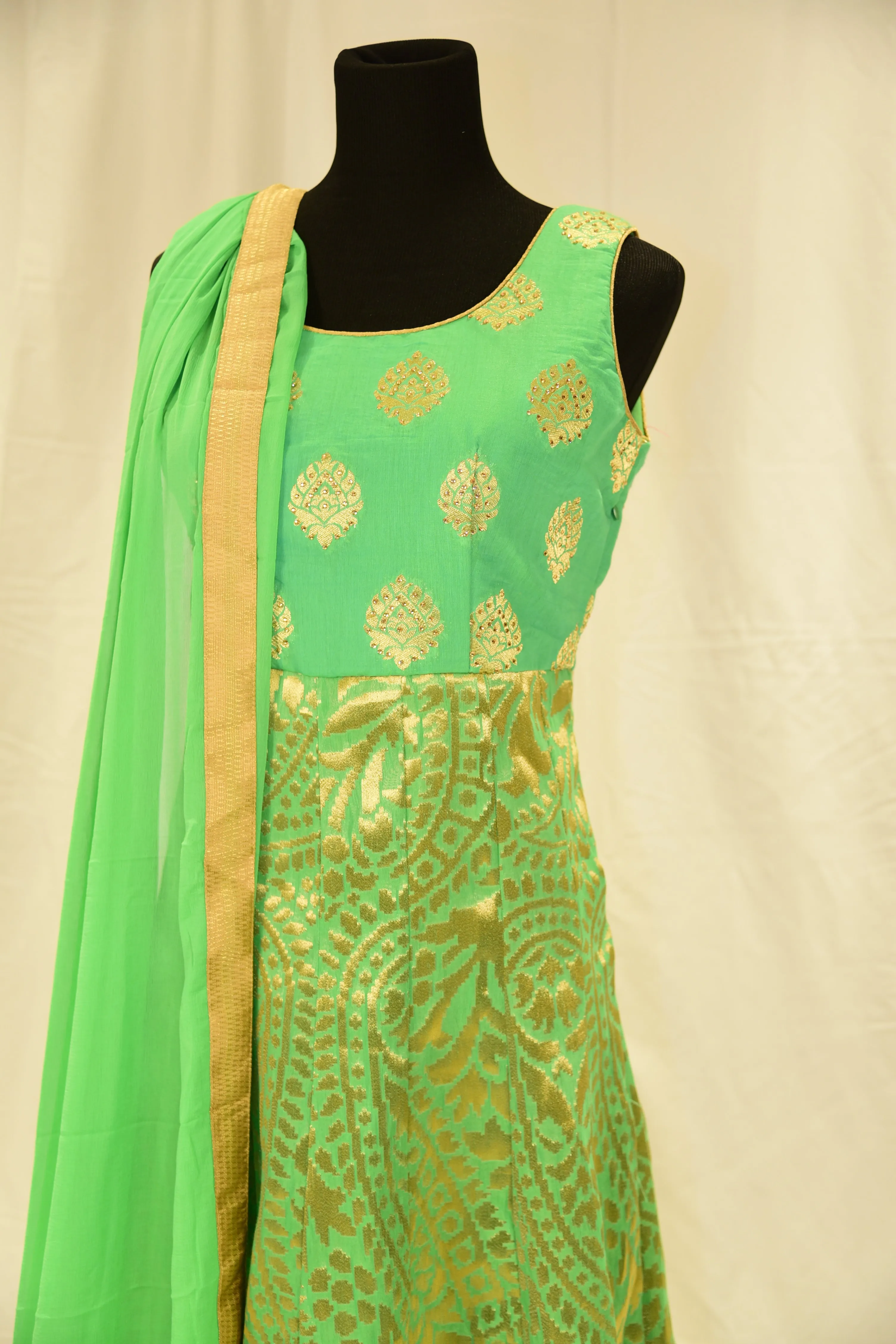 Green Anarkali Gown