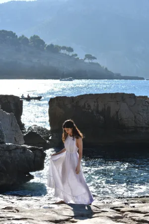 Iris Gown in White Linen (Pre-Order, Ships April 15)