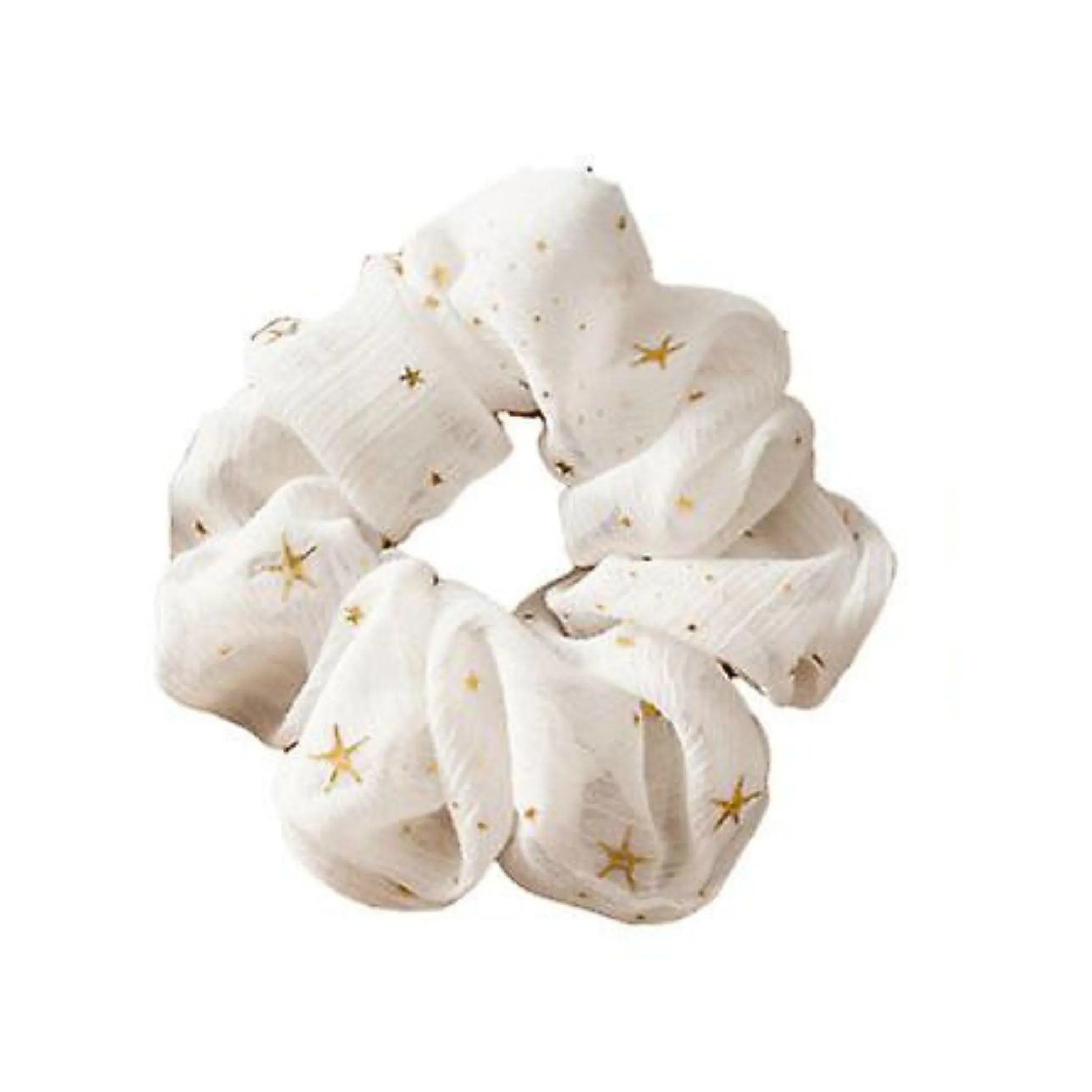 Ivory Stars Chiffon Scrunchie