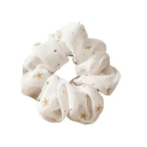 Ivory Stars Chiffon Scrunchie