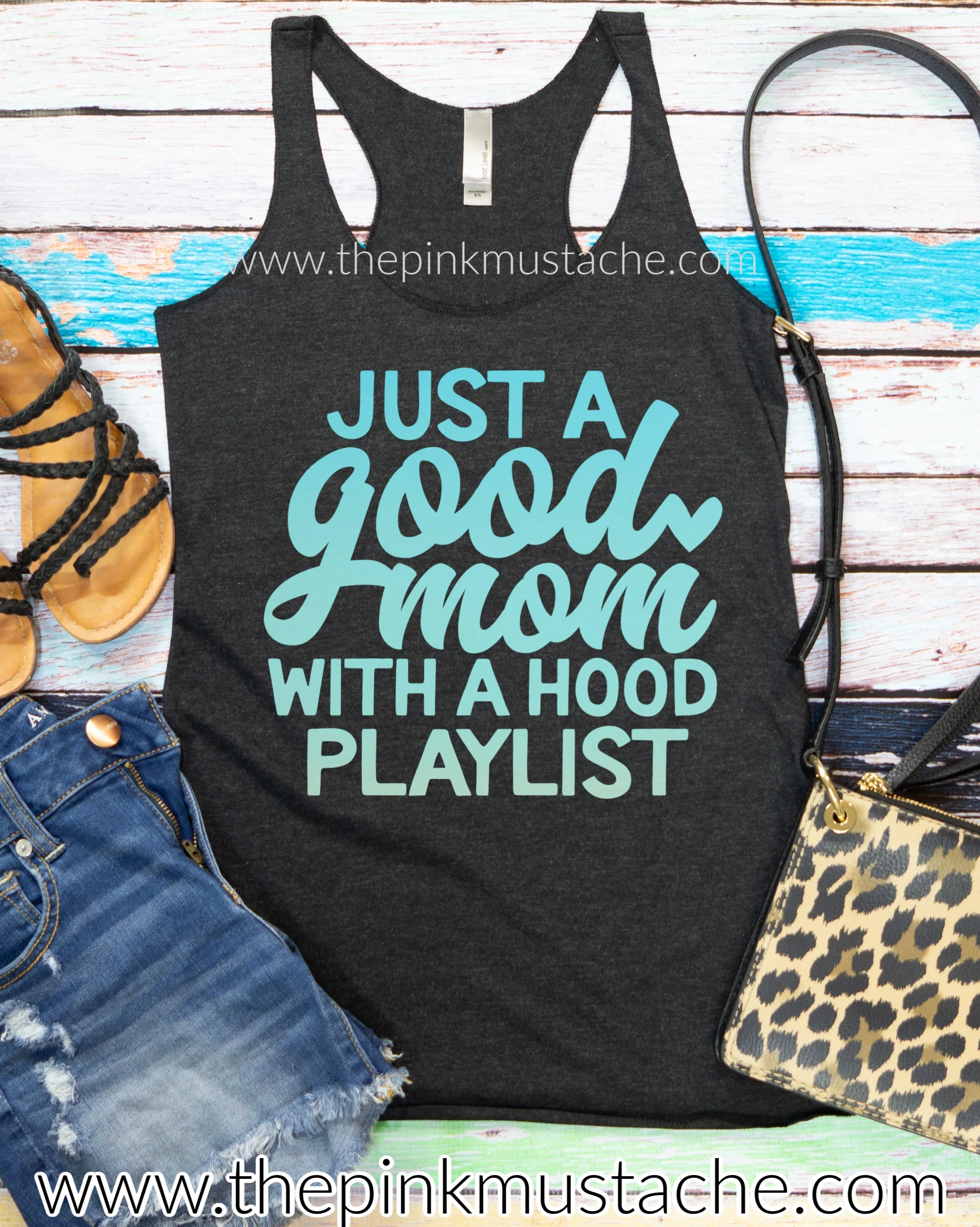 Just A Good Mom With A Hood Playlist Racerback Tank Top