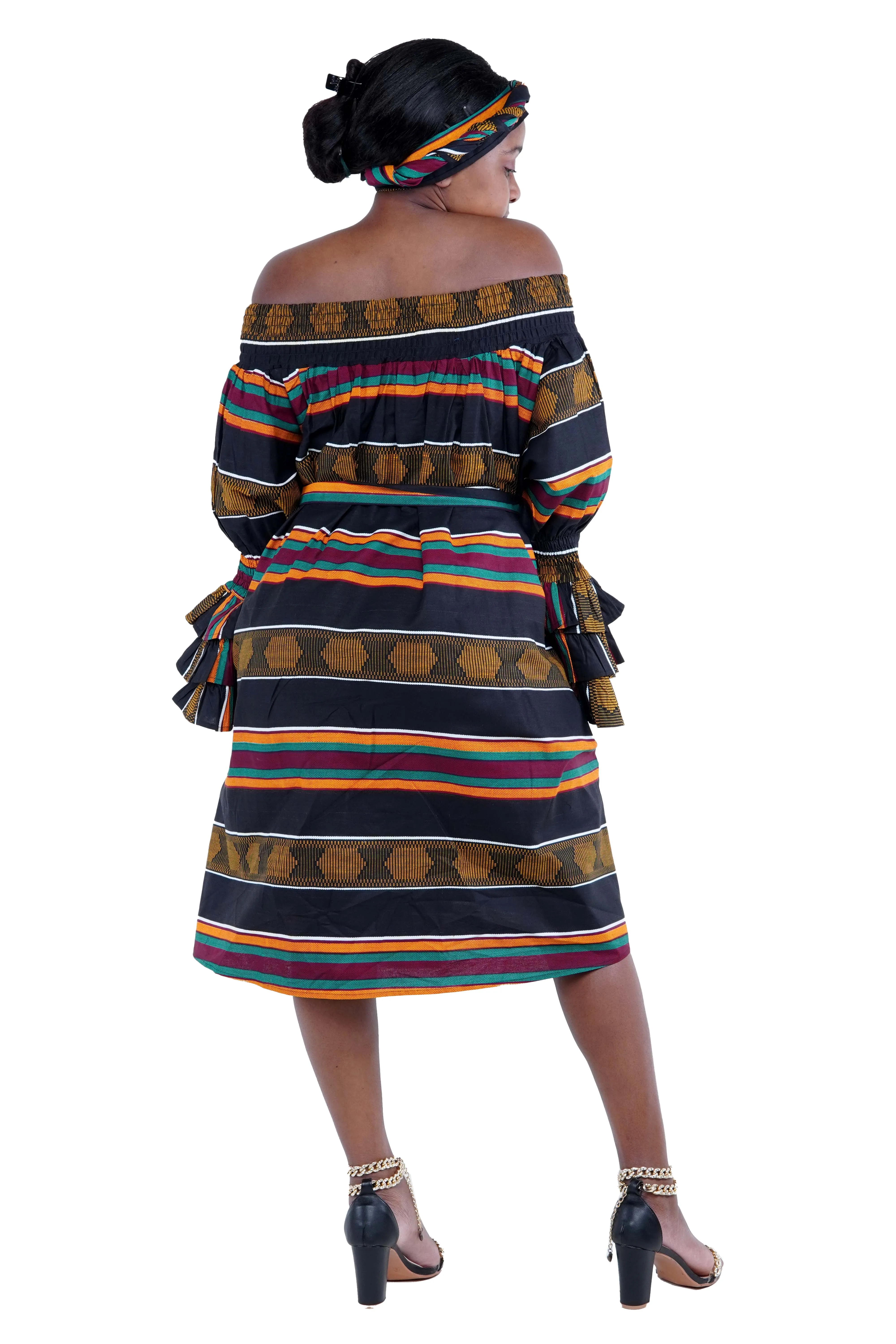Kente Off The Shoulder Dress