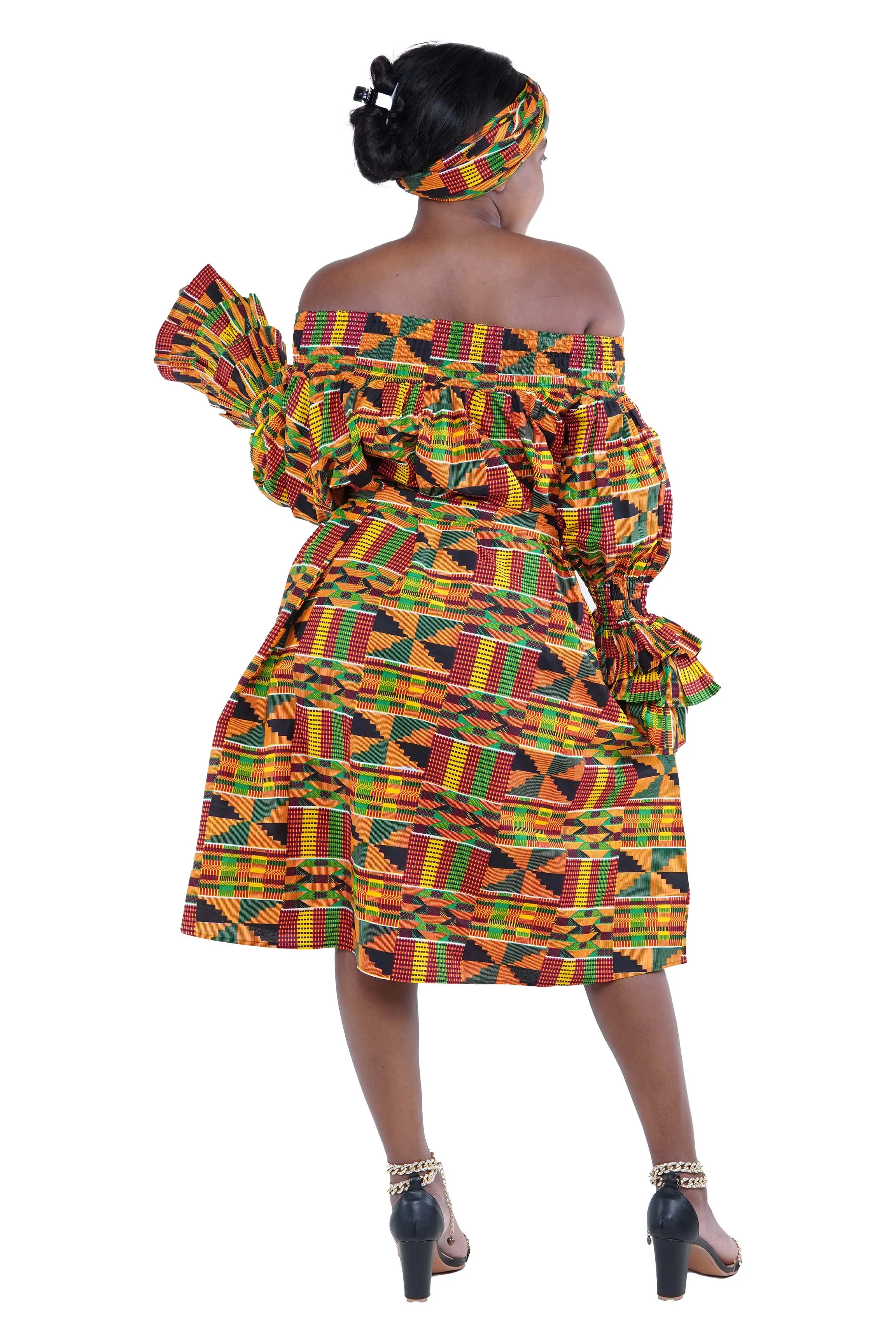 Kente Off The Shoulder Dress
