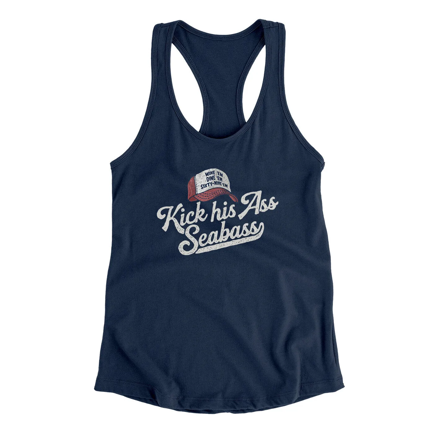 Kick His Ass Seabass Women's Racerback Tank