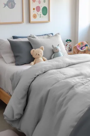 Kids Duvet Cover Set - Light Gray