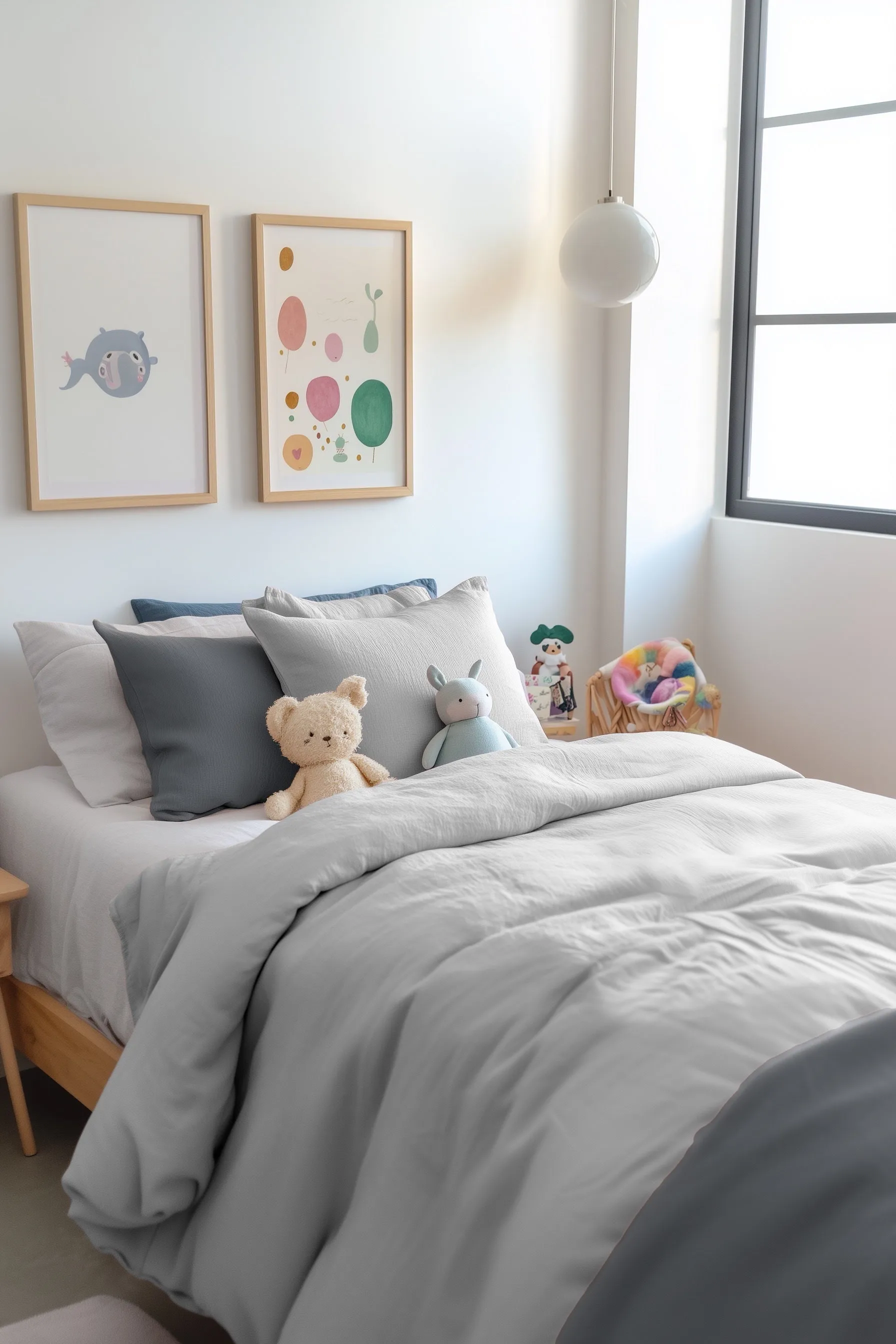 Kids Duvet Cover Set - Light Gray