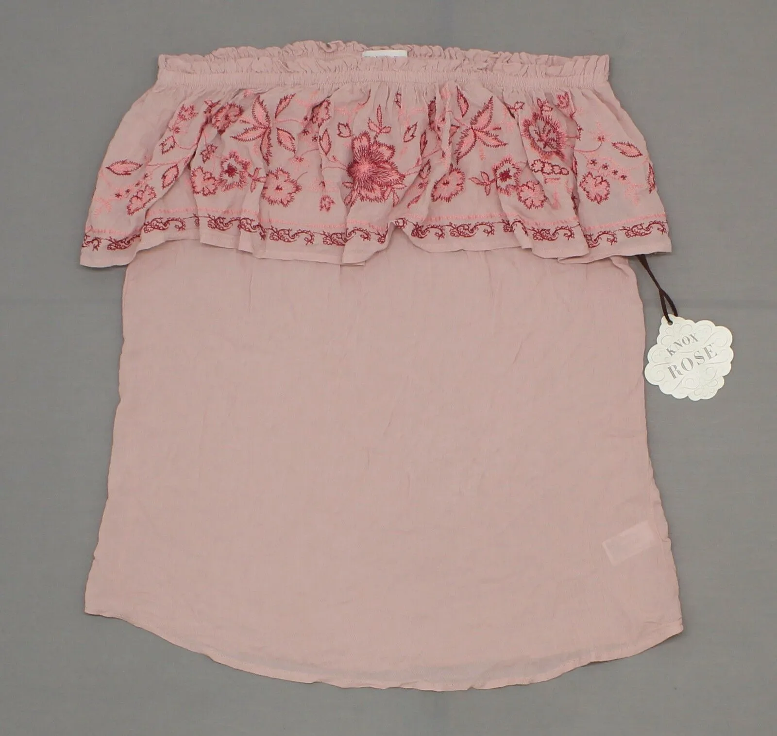 Knox Rose Women's Floral Embroidered Off The Shoulder Blouse Top