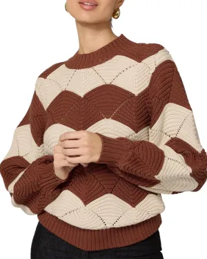 Kori Scallop Stitch Sweater | Terracotta & Ivory