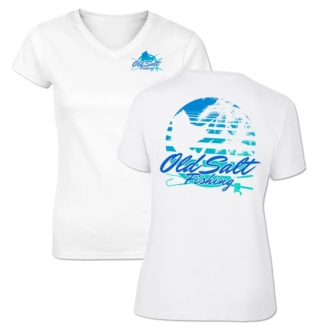 Ladies Old Salt Lifestyle - Short Sleeve Cotton V-Neck Tee