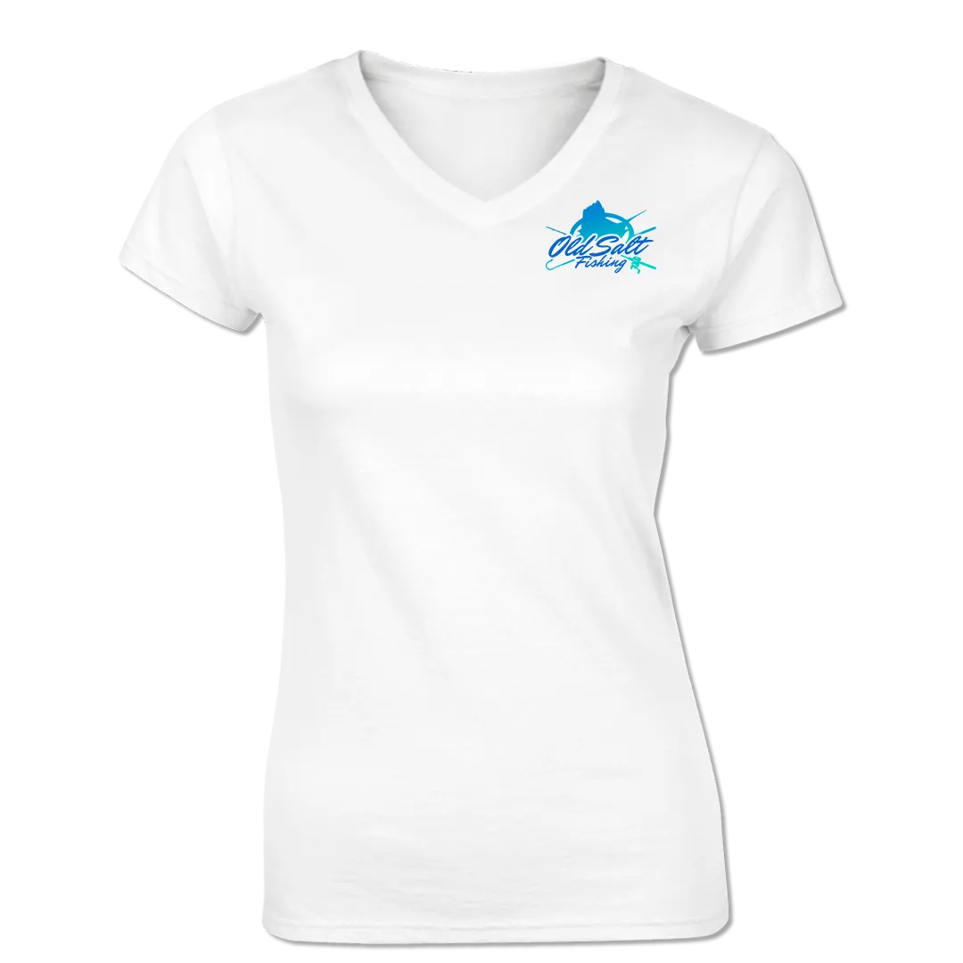 Ladies Old Salt Lifestyle - Short Sleeve Cotton V-Neck Tee