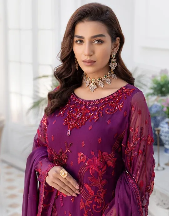 LF 401 | Emaan Adeel Le Festa Premium Formals Vol 4 |  Unstitched Embroidered Chiffon Suits