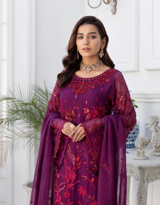 LF 401 | Emaan Adeel Le Festa Premium Formals Vol 4 |  Unstitched Embroidered Chiffon Suits
