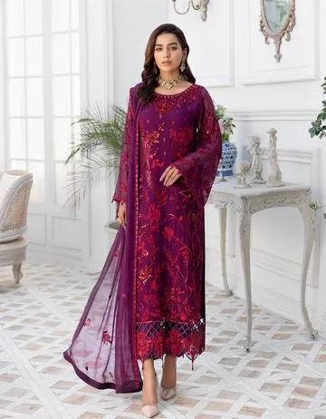 LF 401 | Emaan Adeel Le Festa Premium Formals Vol 4 |  Unstitched Embroidered Chiffon Suits