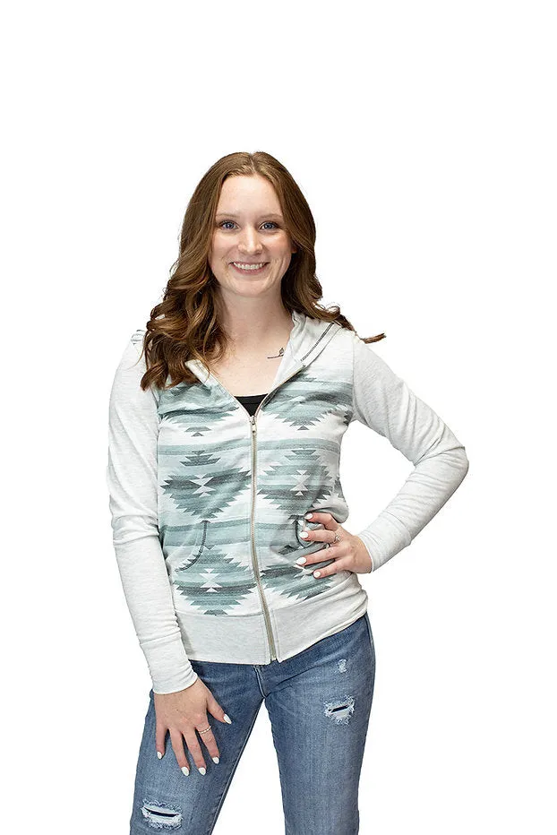 Liberty Wear Collection Tops: Zip Up Hoodie Geometric