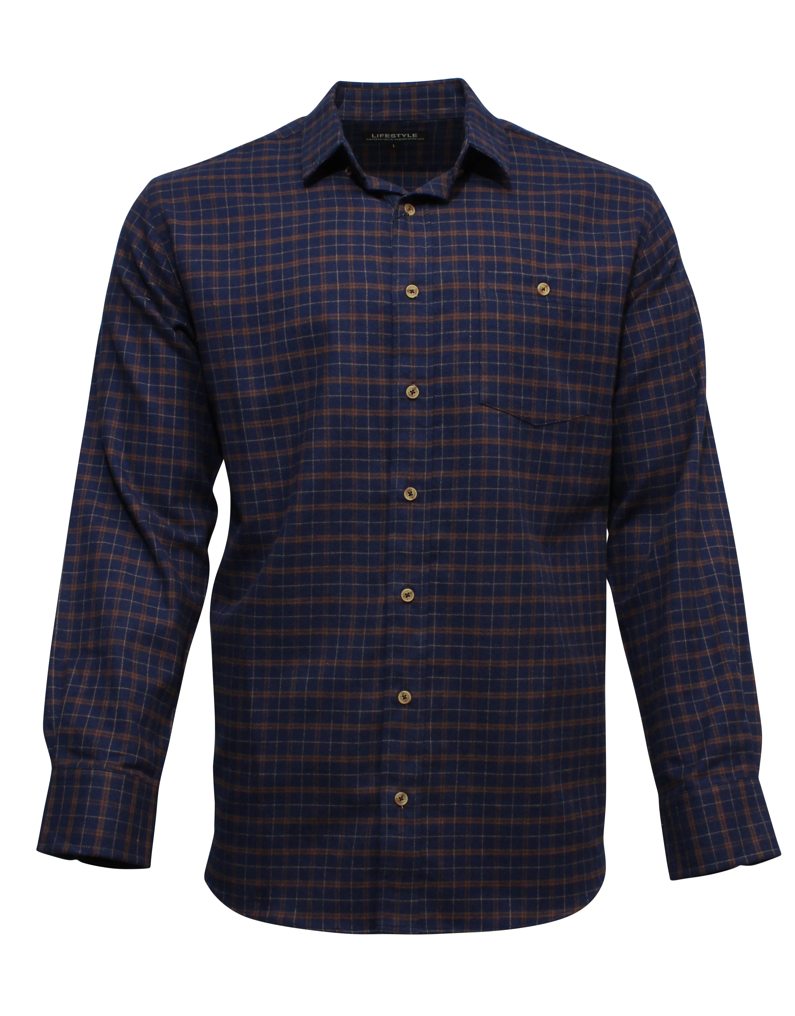 Lifestyle Cotton Wool Blend Check Shirt