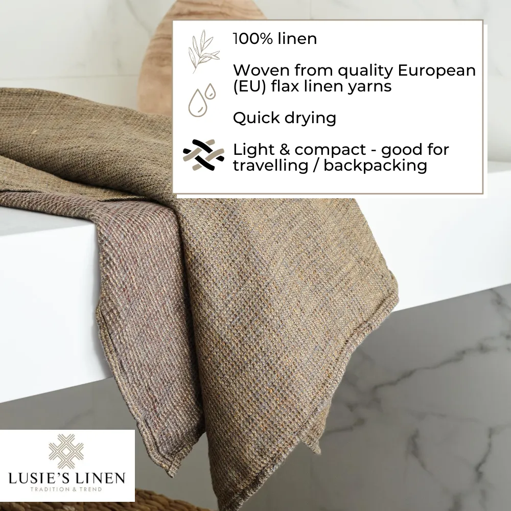 Linen Bath Towel - 100% Linen - Brownish