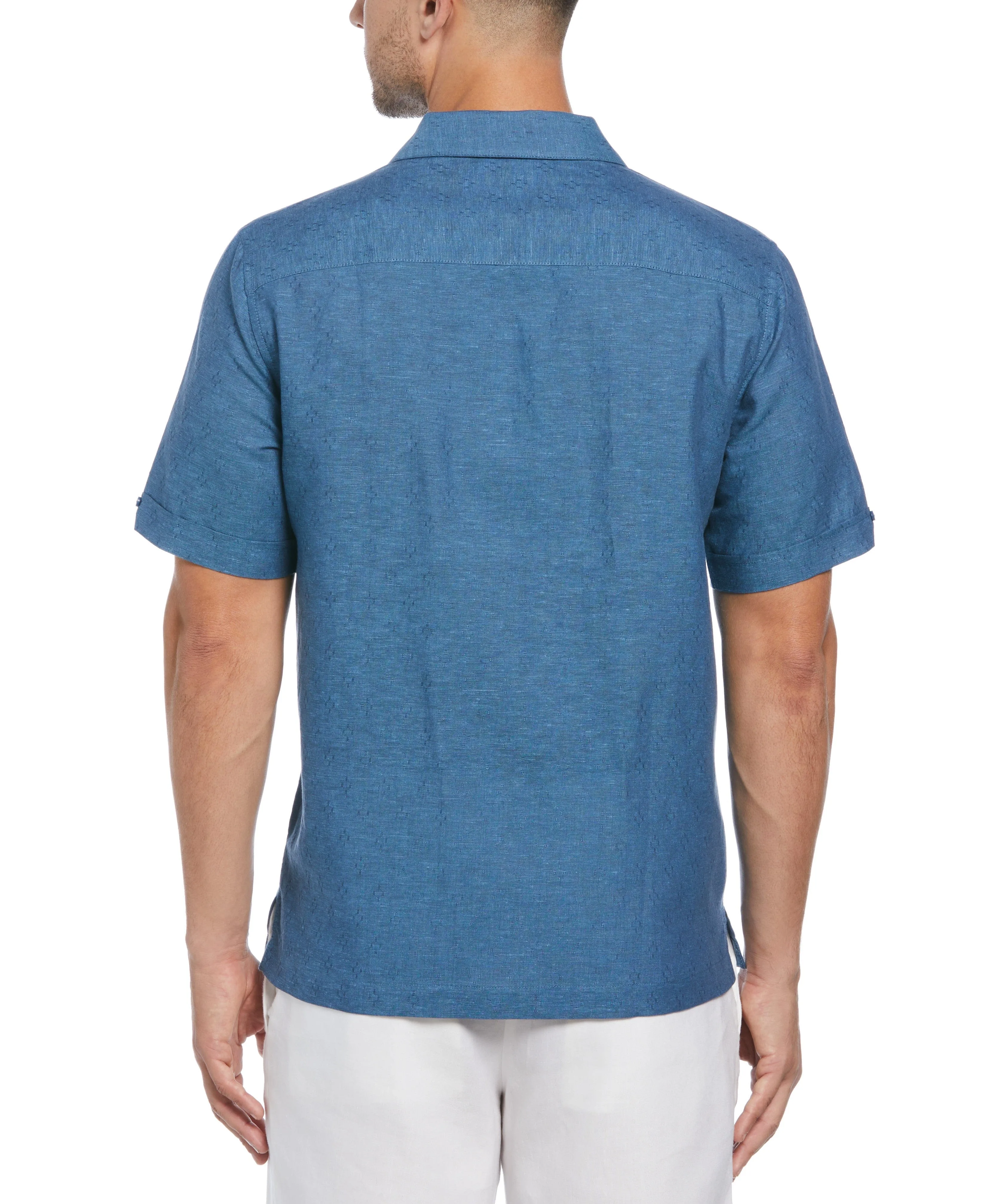Linen Blend Dobby Camp Collar Shirt