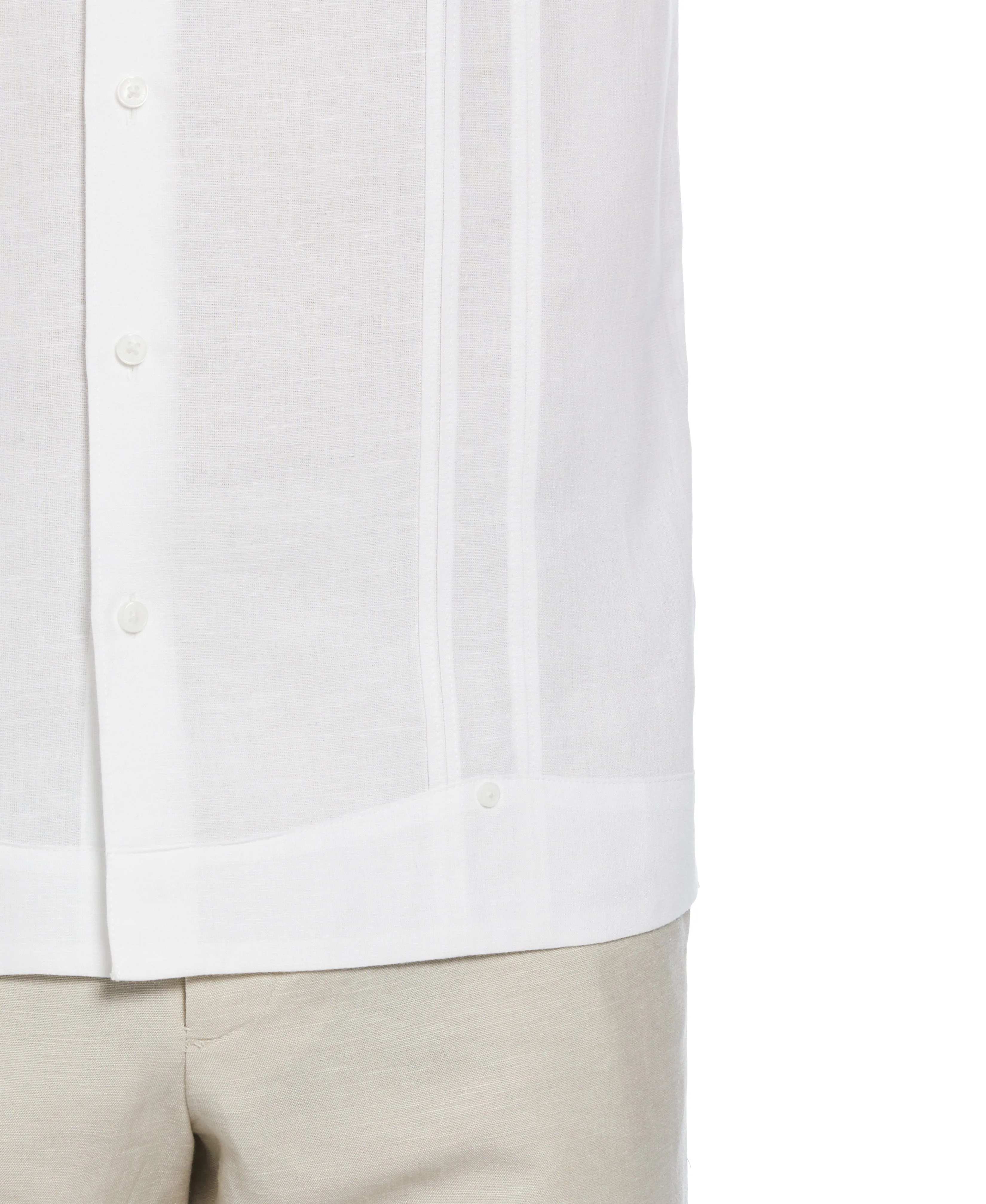 Linen Blend No-Pocket Guayabera Shirt