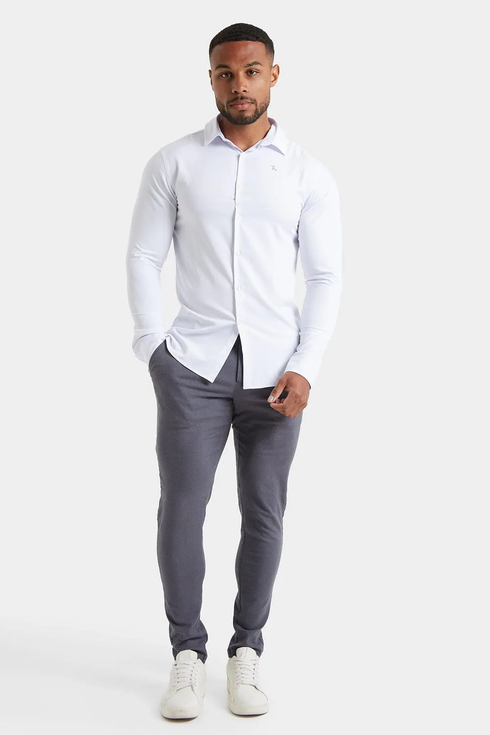 Linen-blend Trousers in Grey
