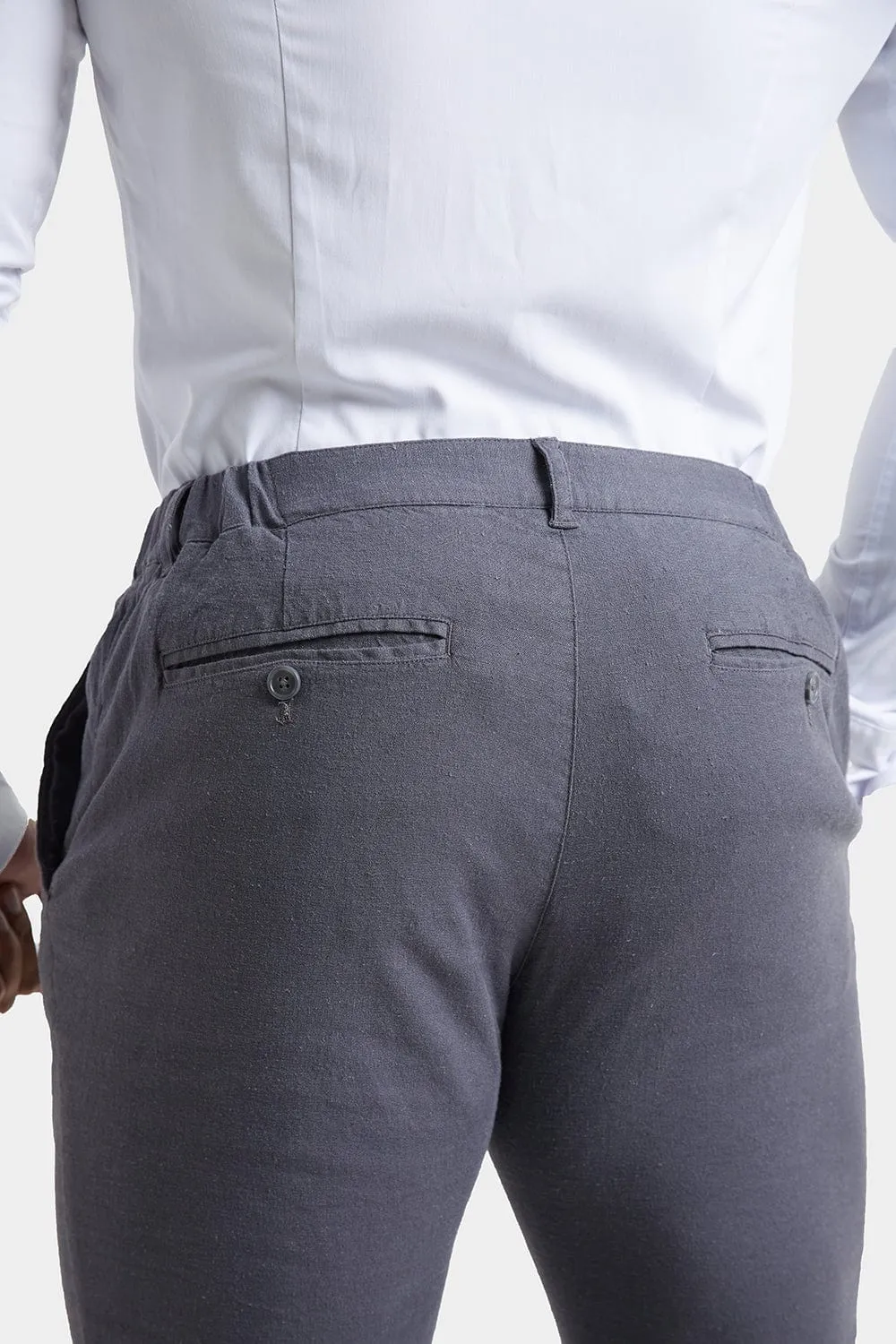 Linen-blend Trousers in Grey
