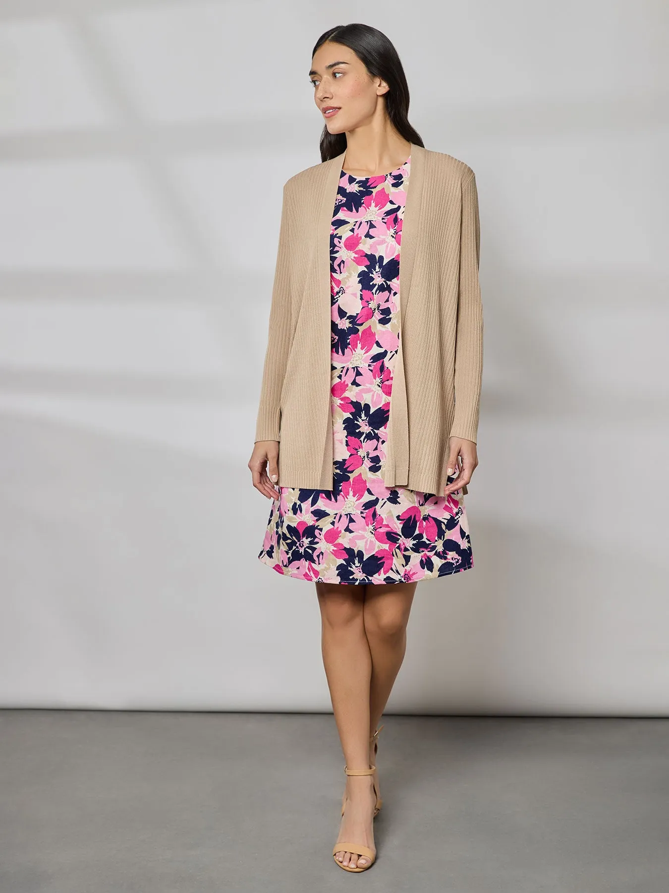 Linen Cap Sleeve Swing Dress
