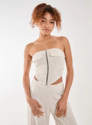 Linen Cargo Corset Top