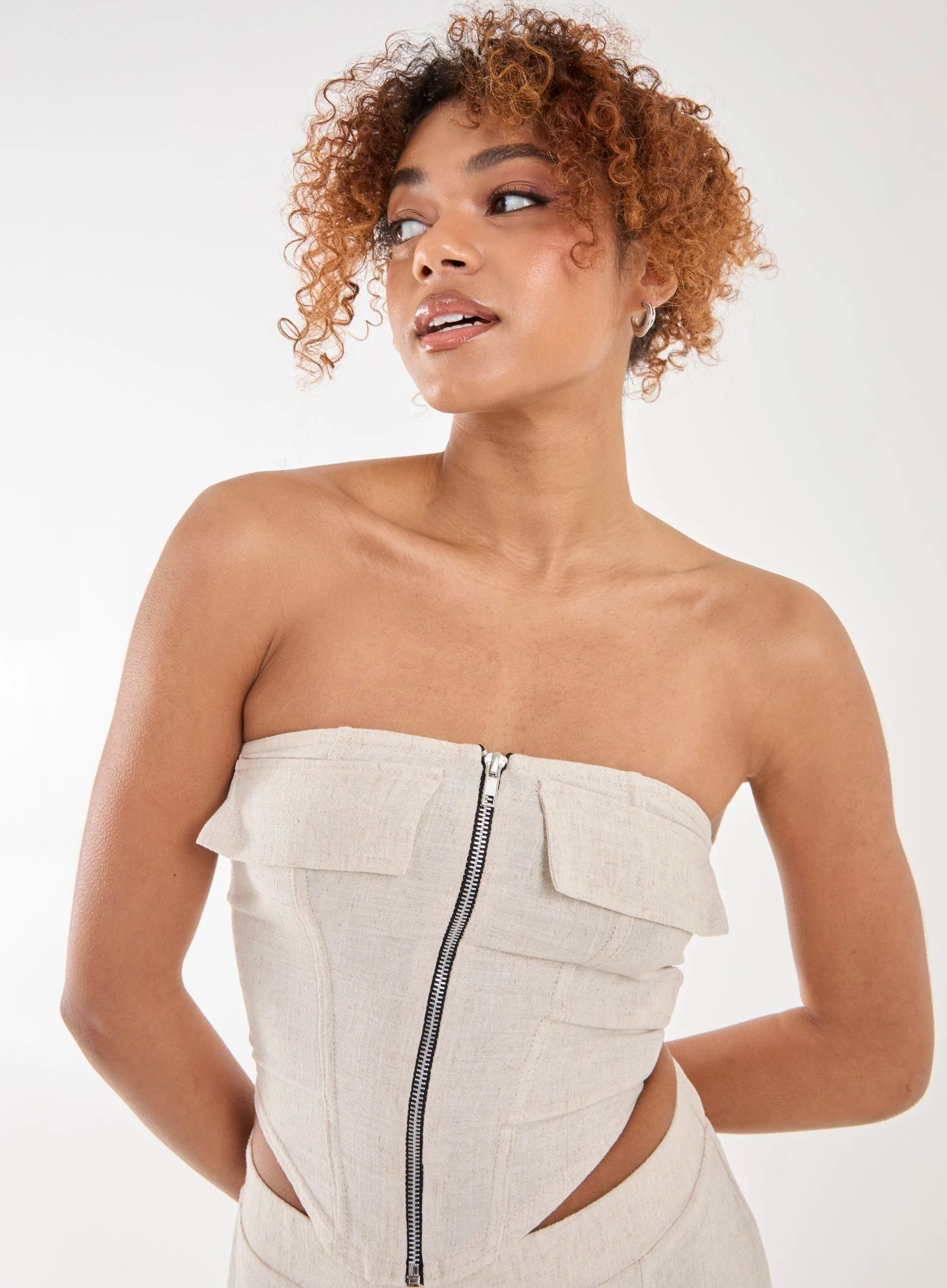 Linen Cargo Corset Top