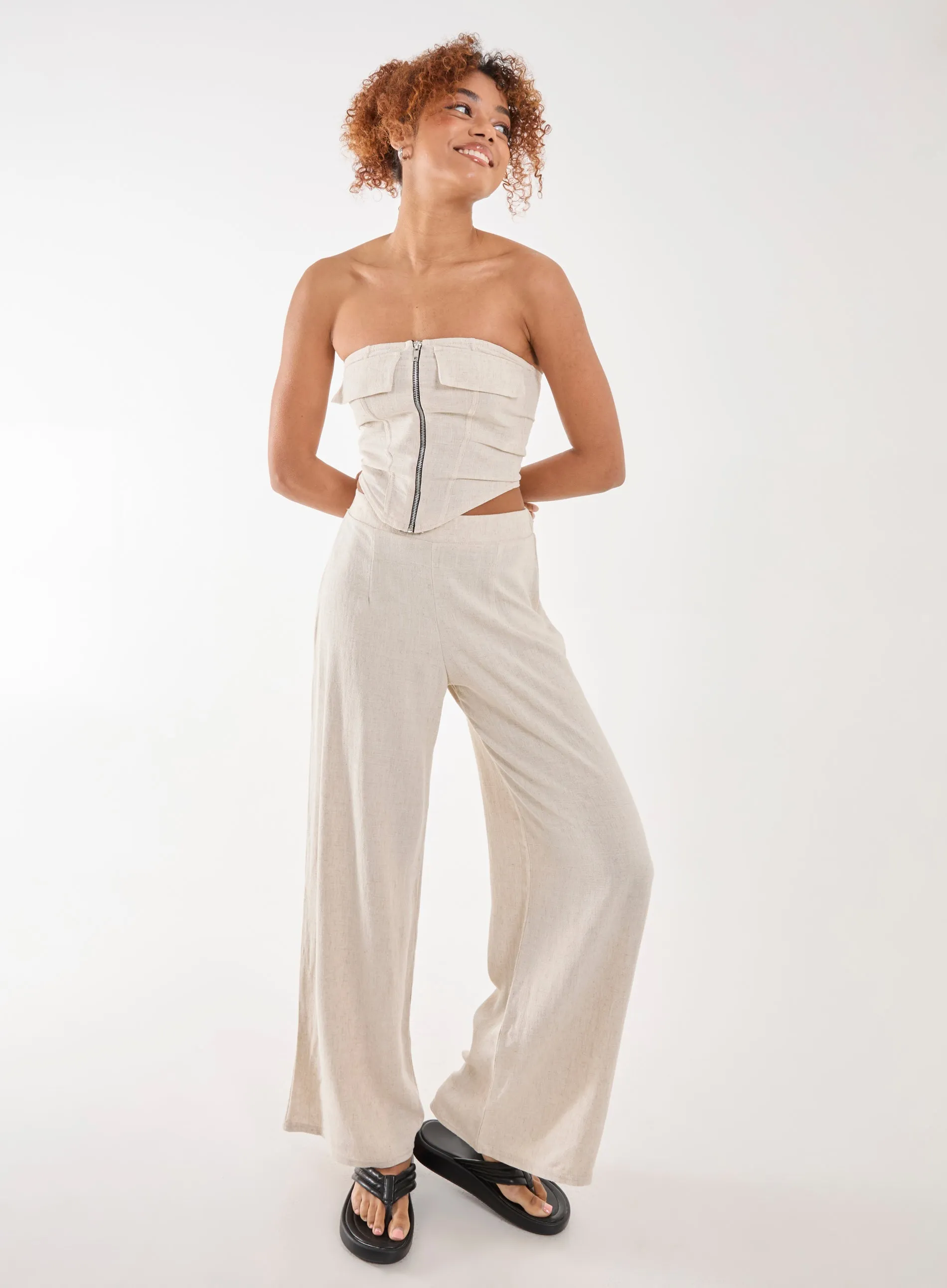 Linen Cargo Corset Top