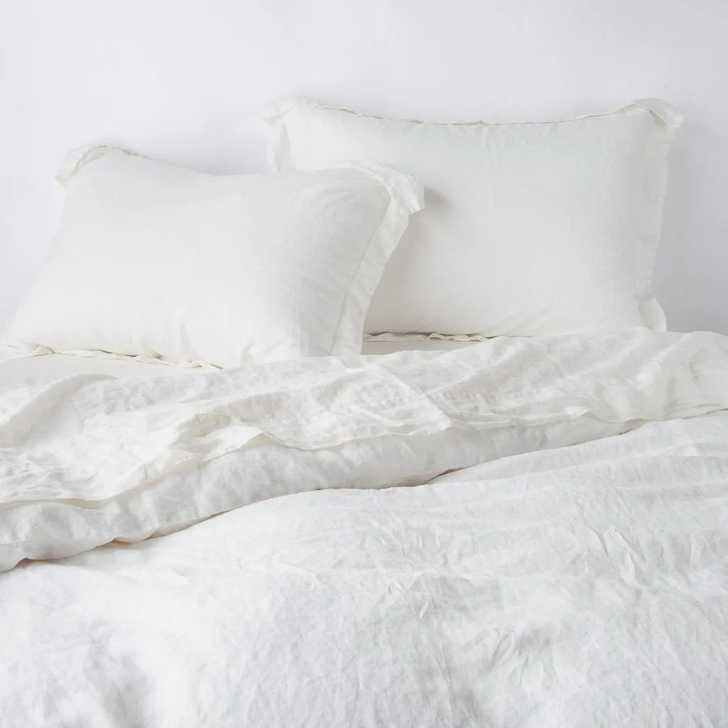 Linen Duvet Cover - Winter White - King