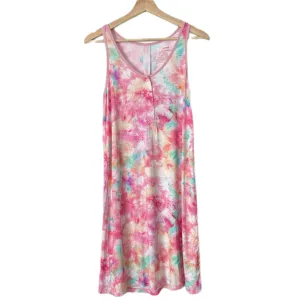 Little Sleepies Cotton Candy Tie Dye Women's Tank Nightgown