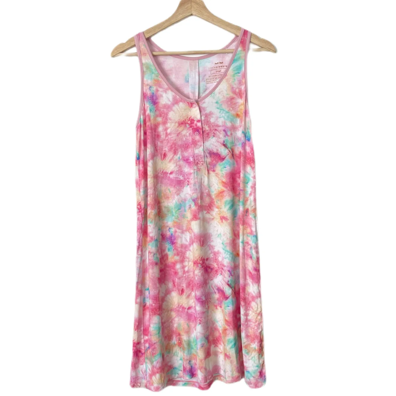 Little Sleepies Cotton Candy Tie Dye Women's Tank Nightgown