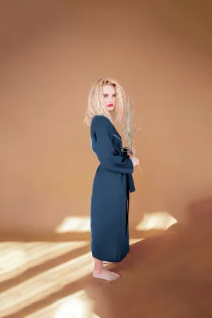 Long linen robe