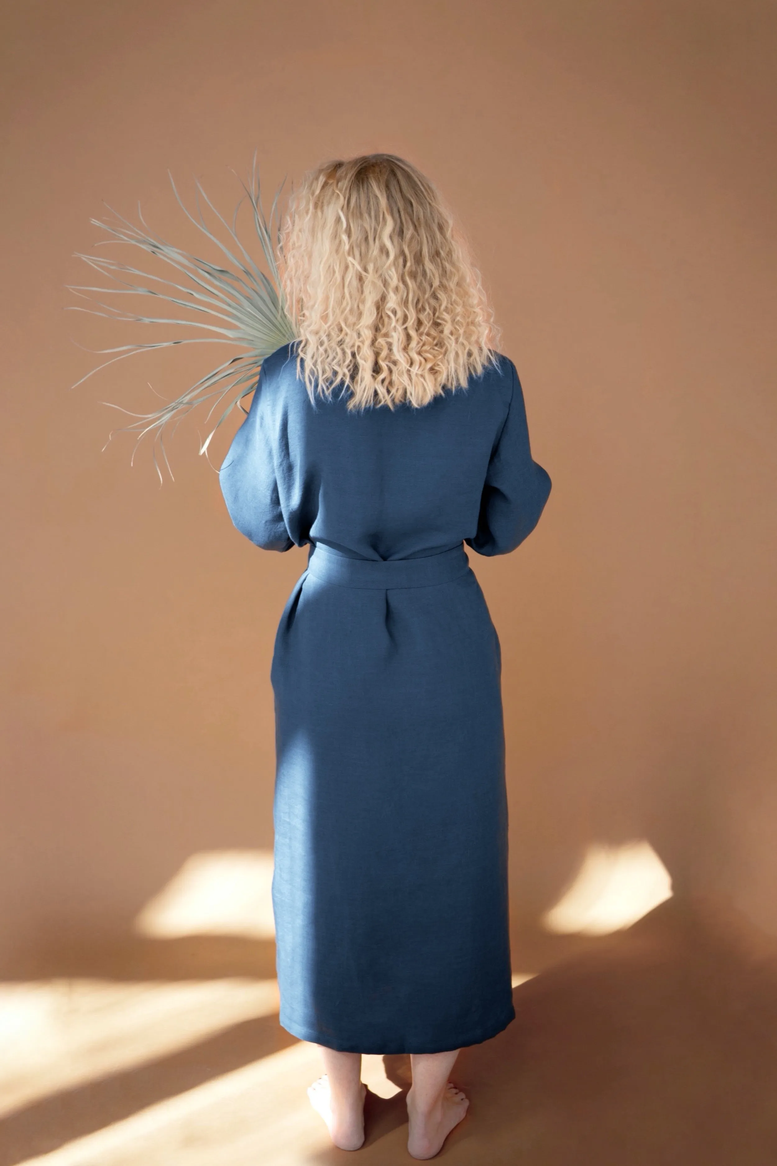 Long linen robe