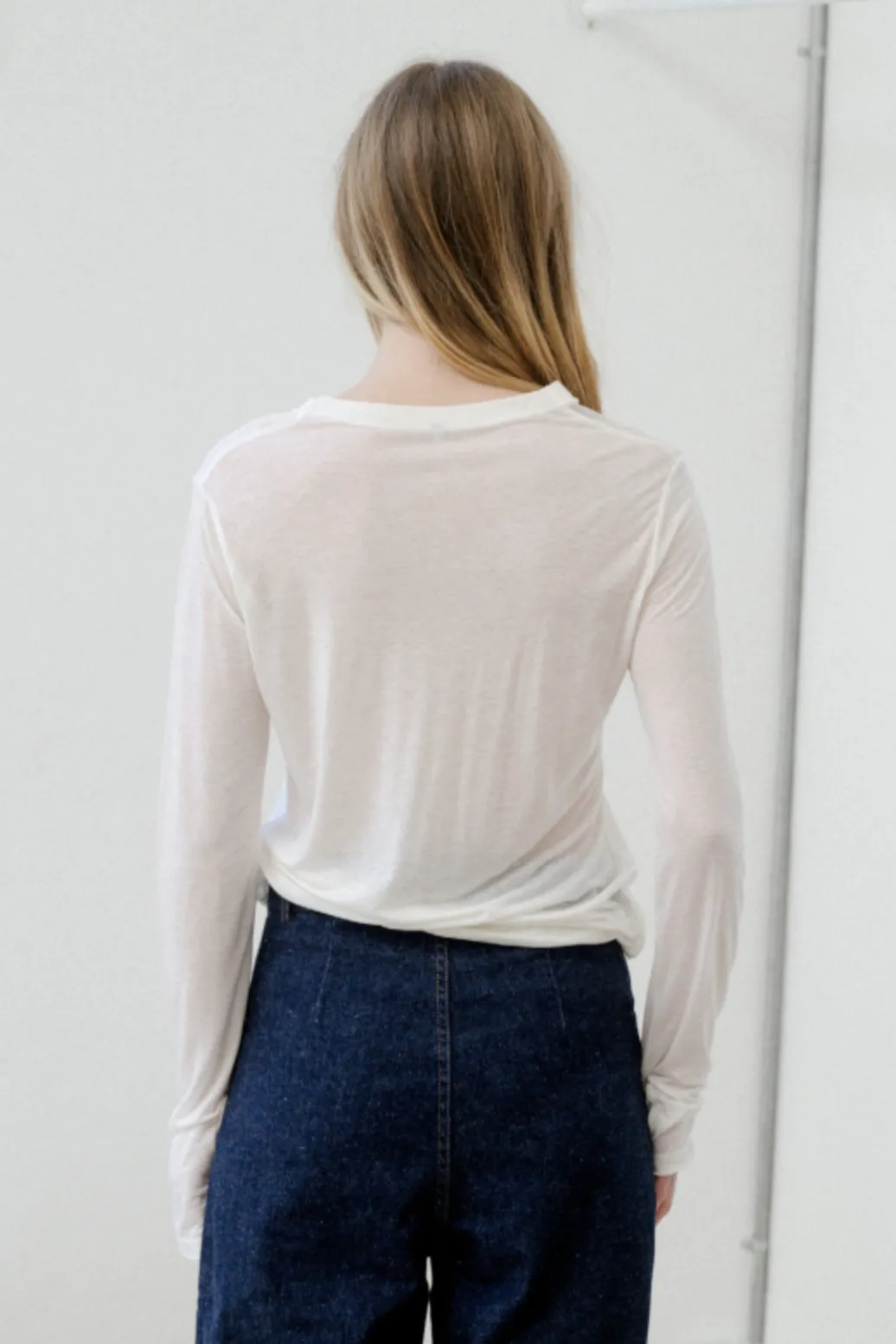 Long Sleeve Bamboo Tee, Undyed