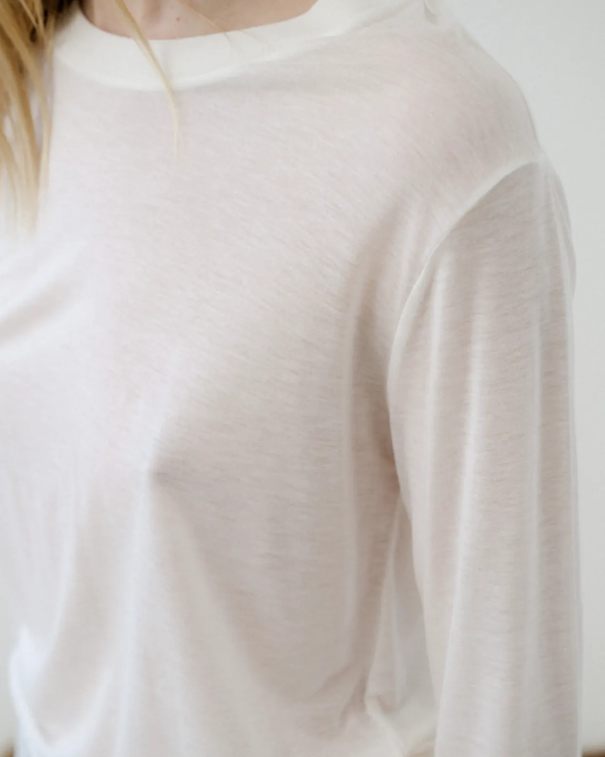 Long Sleeve Bamboo Tee, Undyed