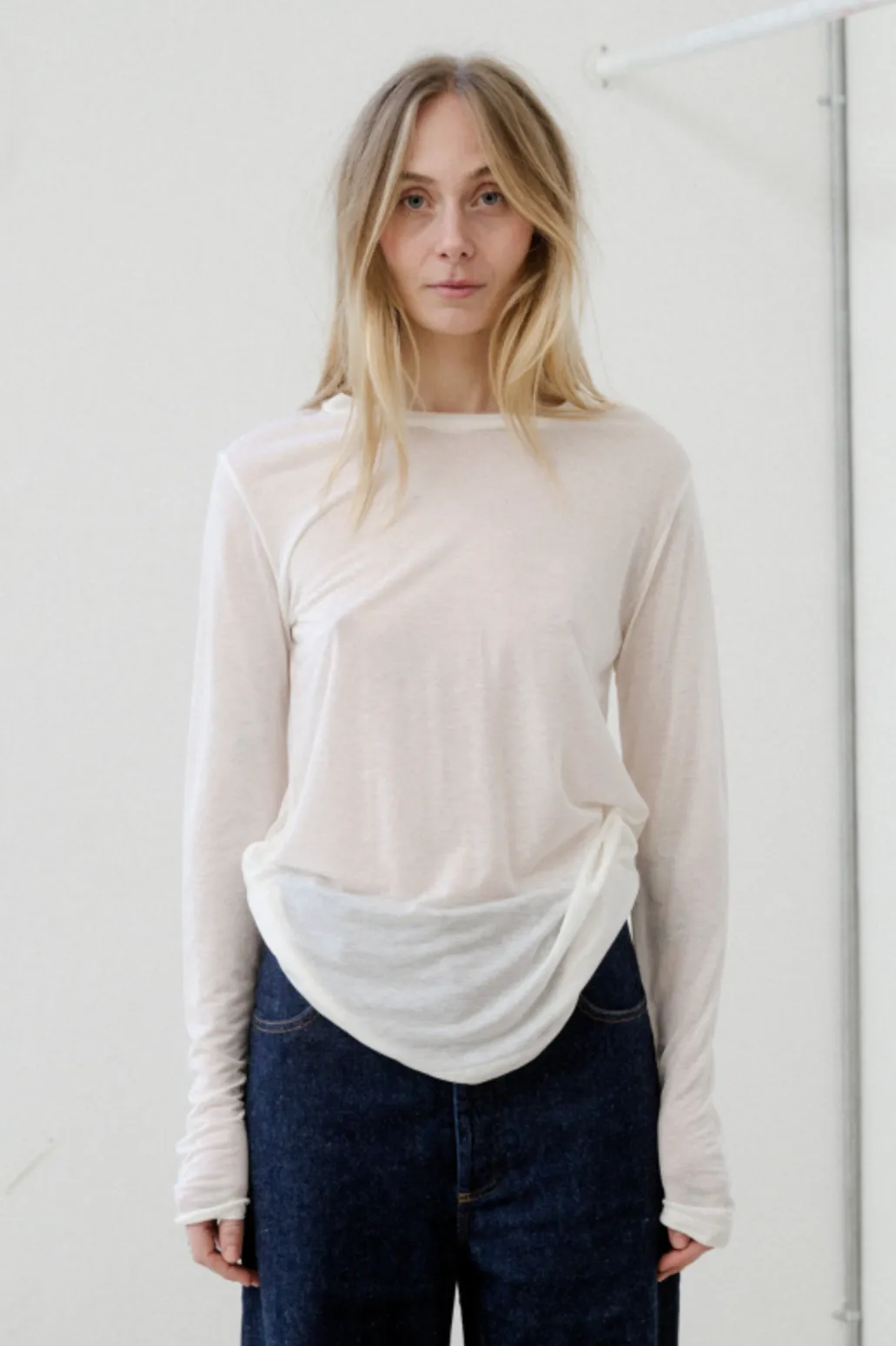 Long Sleeve Bamboo Tee, Undyed