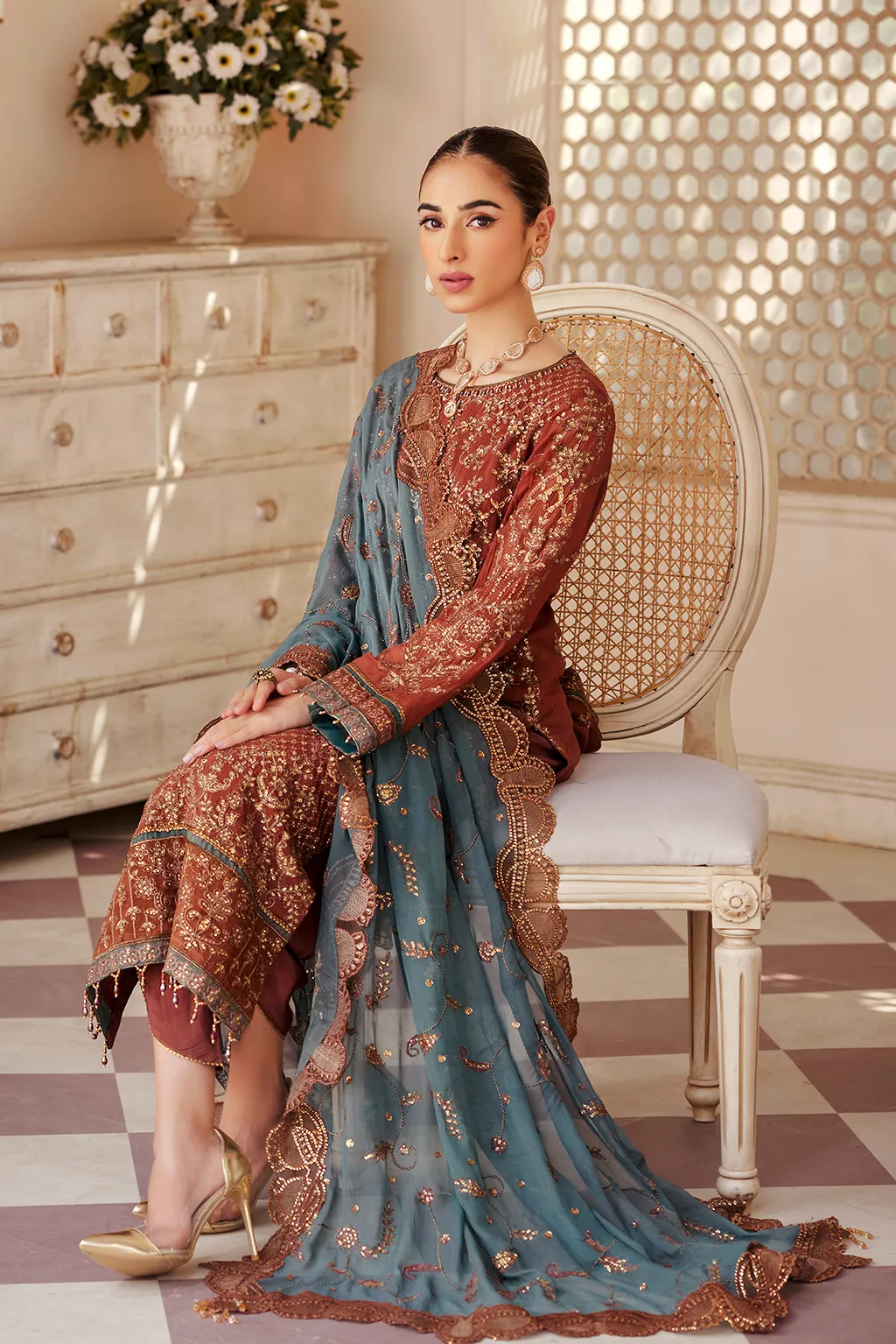 LX 07 | Collections Emaan Adeel Luxe Chiffon Collection 2023 | Unstitched and Stitched RTW Chiffon Embroidered Suits